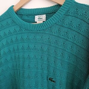 Vintage Izod Lacoste Crewneck Knit Sweater Large Made In USA